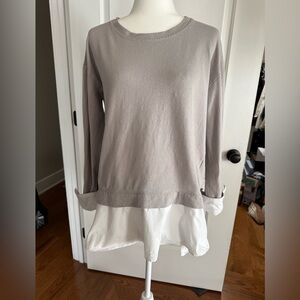 ANTHROPOLOGIE ERI & ALI layered shirttail sweatshirt top
